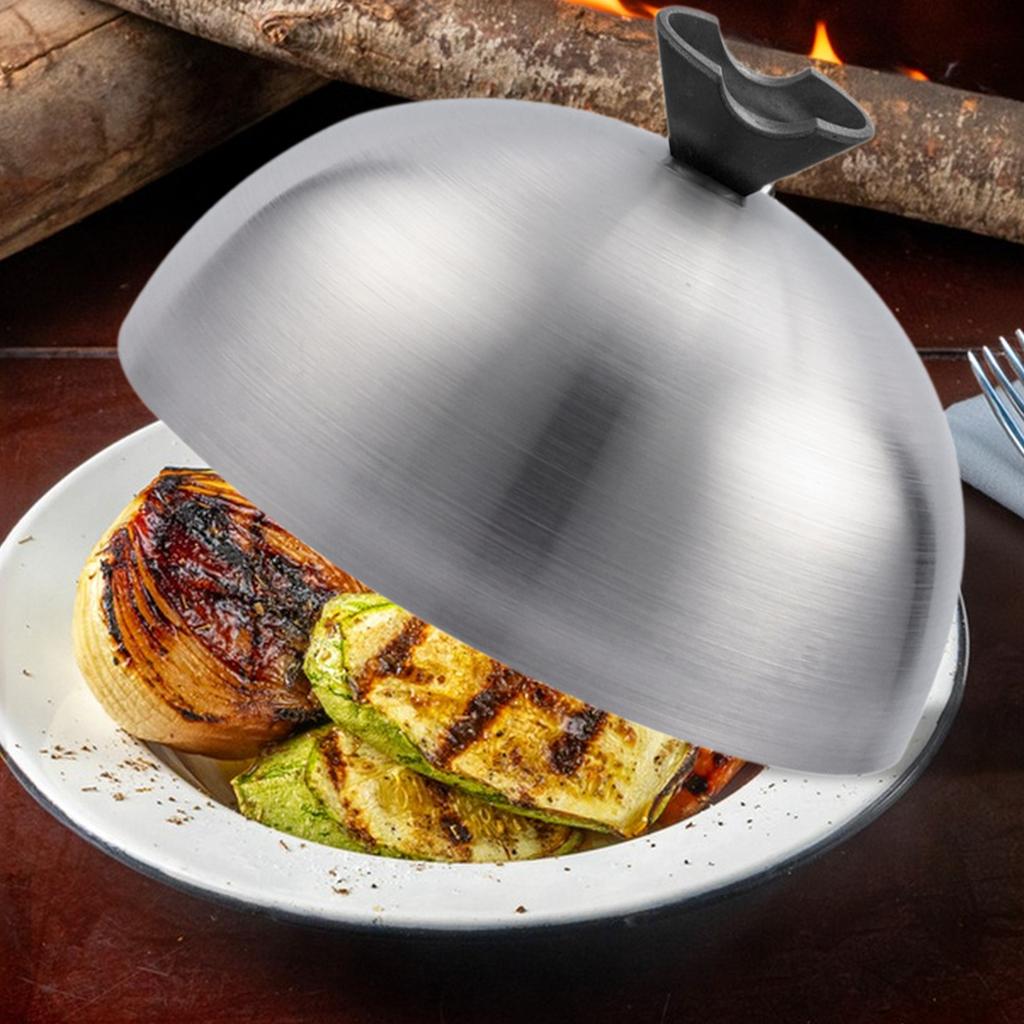 Versatile Stainless Steel Burger Cover Frying Pan Dome Basting Lid for Cooking Barbecue Teppanyaki Hamburger Griddle
