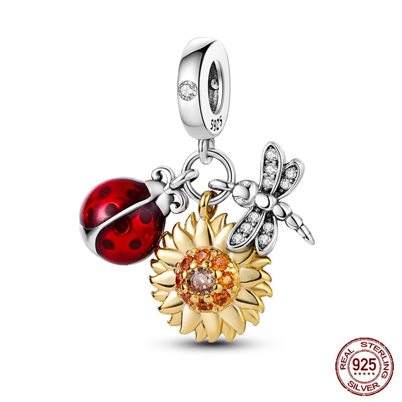 Original 925 Prata Esterlina Cor Mágica Camaleão Luminoso Série Charme Contas Adequado Ajuste Pulseira DIY Jóias Presentes