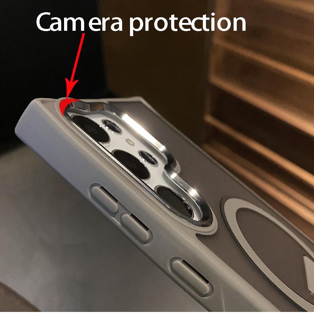 Luxury Magnetic Wireless Charge For Magsafe Case For Samsung Galaxy S25 S23 Ultra S24 Plus FE Folding Stand Holder Matte Cover