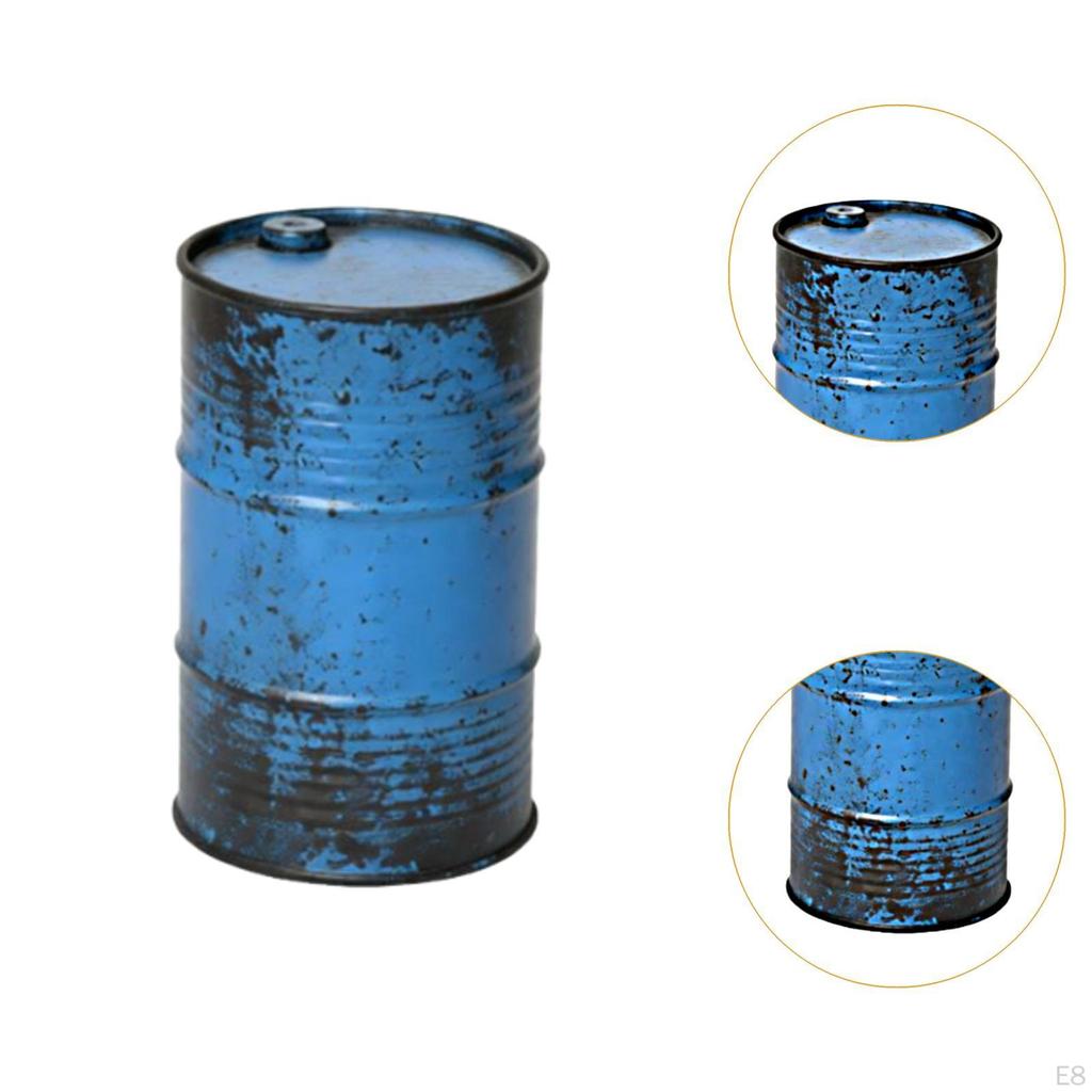 Oil Barrel Model Decoration Accessories 1/64 Compact Collectible Miniature Sculpture Weathered for