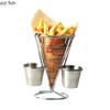 Stainless Steel French Fry Rack Dipping Bowl Snack Bowl Cake Display Rack Cone Shaped Food Storage Rack Dessert Plate Cake Stand