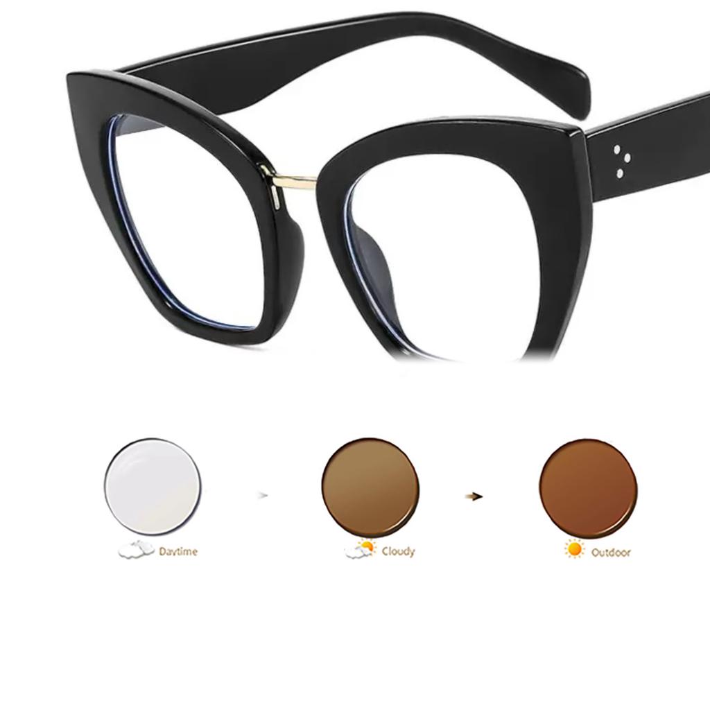 Europe US Retro Cat Eye Oversized Frame Women Eyeglass Multi Color Flat Mirror Trendy Personality Glasses