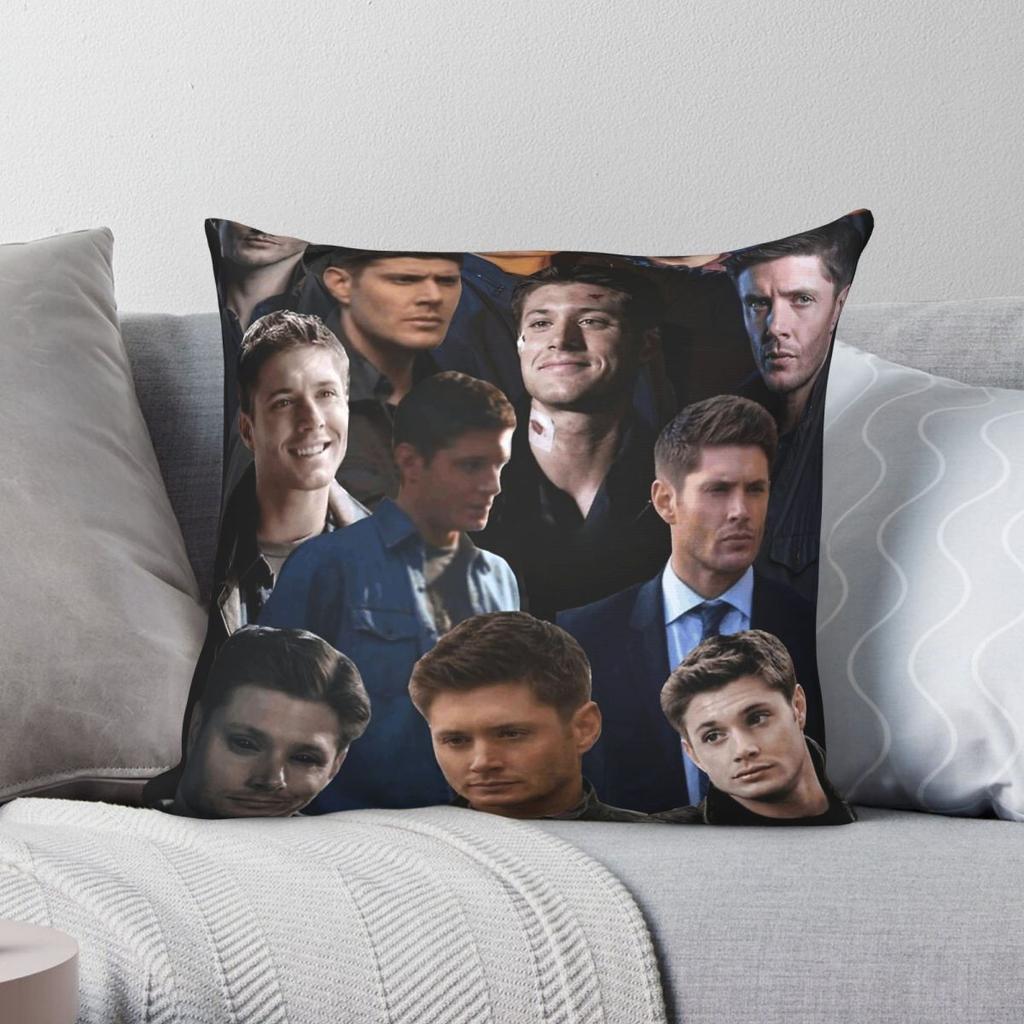 Dean Winchester Jensen Ackles Square Pillowcase Polyester Linen Velvet Pattern Zip Decor Throw Pillow Case Home Cushion Cover