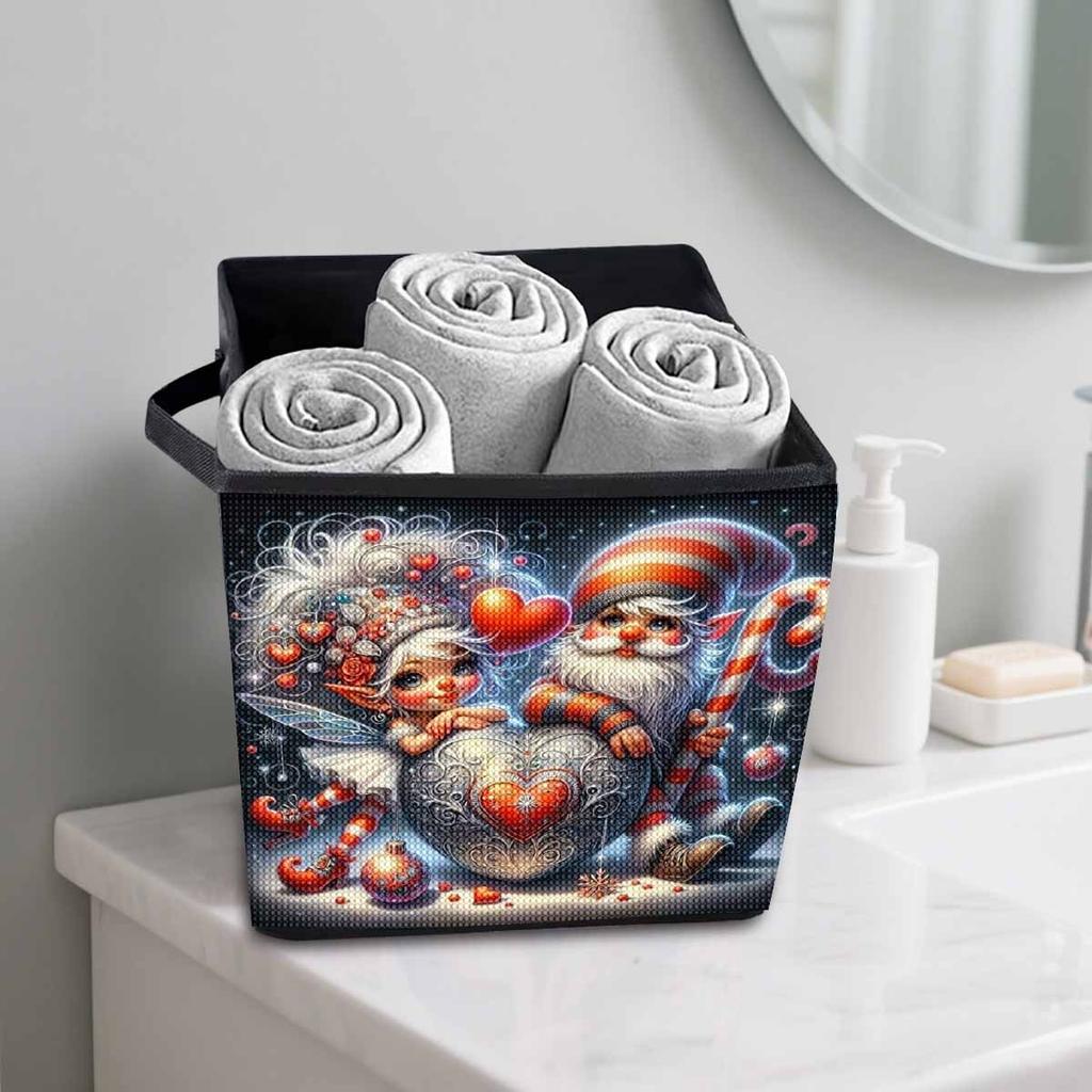 The Old Man and The Woman 5D Diamond Painting Storage Basket Full Round Drill Mosaic Diamond Embroidery Cross Stitch Kits Home Decor Home Decor