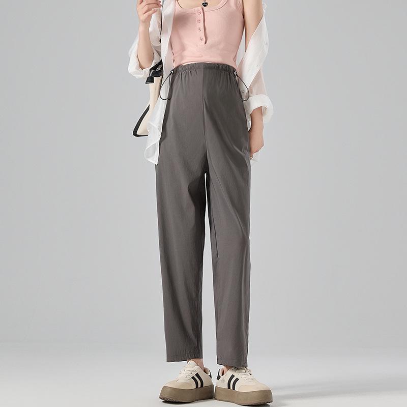 Khaki Nine-Point Maternity Harem Pants for Petite Women - Lightweight Summer Style 3XL (155-170 jin)