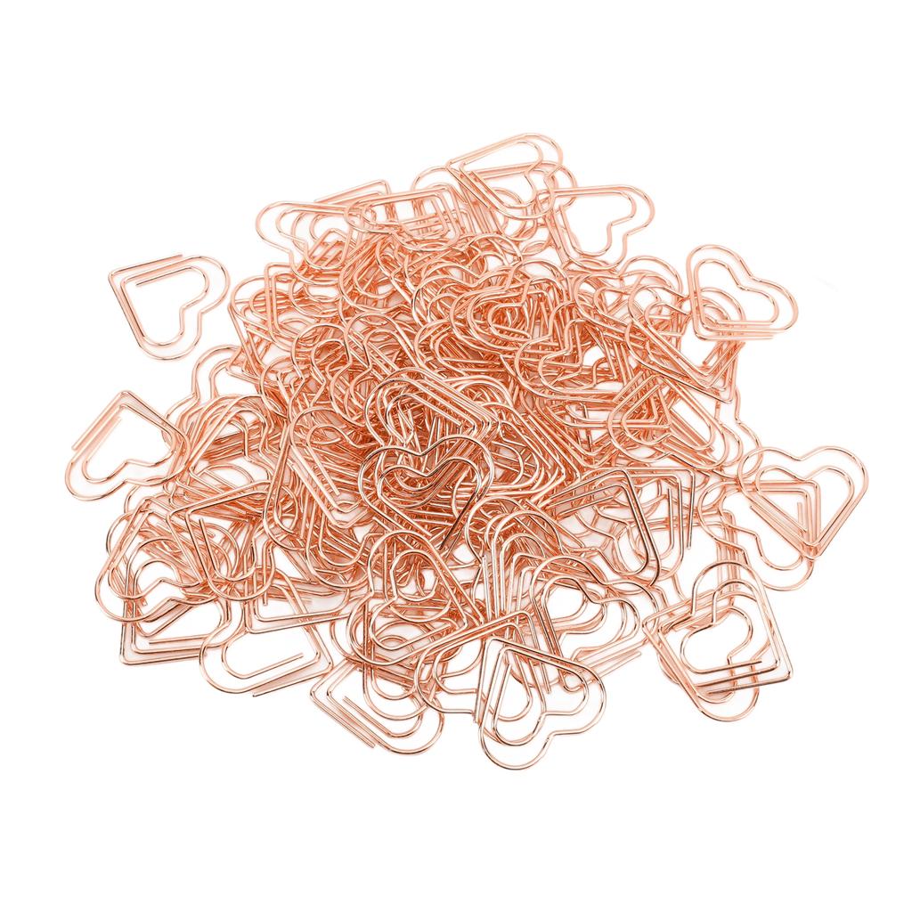 100pcs Hrt Shape Paper Clips Cute Metal Paper Clips Portable Adorable Small Paper Clips for Document Organization