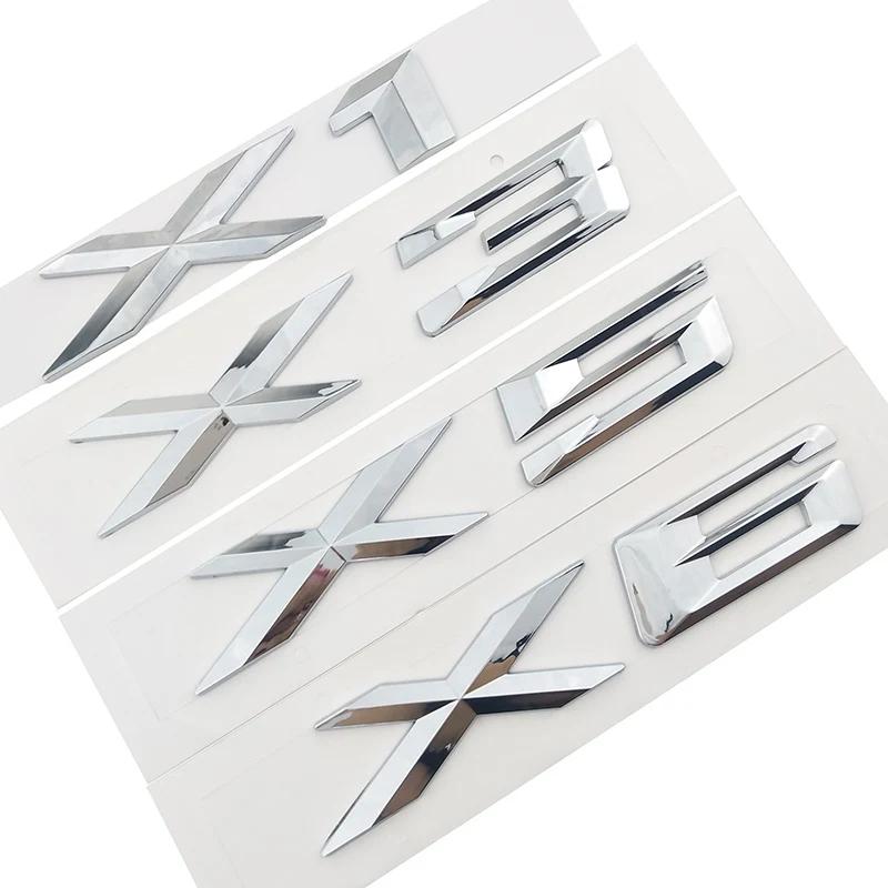 3D ABS Silver Car Styling Tail Sticker Badge for BMW X1 X3 X5 X6 Series Xdrive 20d 25d 30d 35d Door Stickers Emblem Accessories