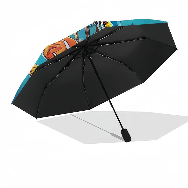 Clownfish, Aquarium Theme 8 Bone Hand Automatic Folding Umbrella, Compact and Portable Design, A Perfect Gift for Birthday, Christmas or Bus