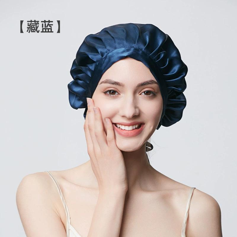 100% Mulberry Silk Hood Sleeping Cap Women's Night Hat 19 Momme with Adjustable Ribbon Hair Care