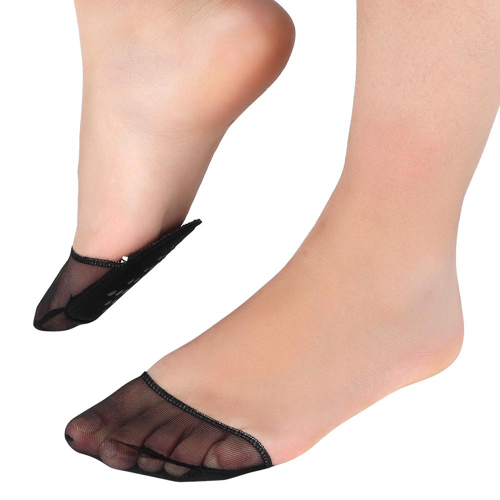 1 Pair of Hidding Non Slip High Heel Forefoot Pad Cushion Foot Care Tool (Black)