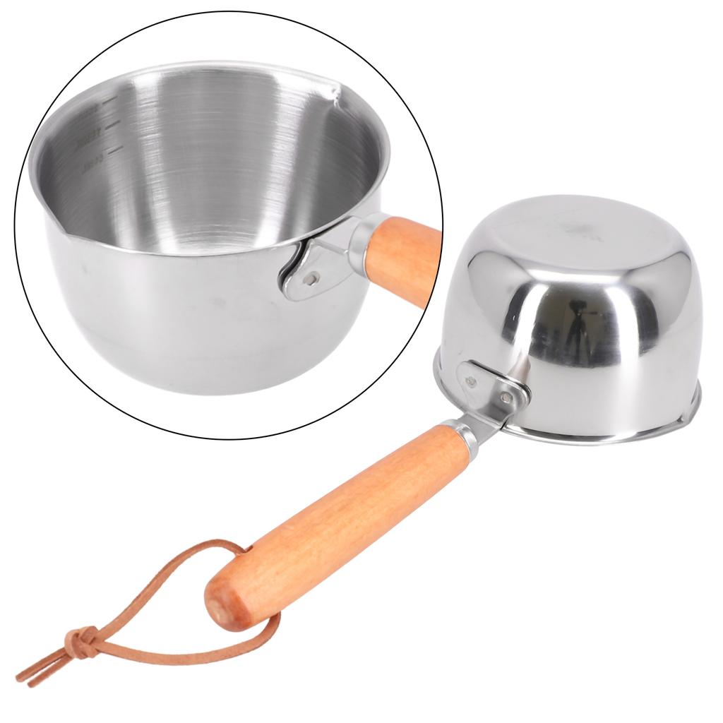 Milk Pot Stainless Steel Hot Oil Pan Hot Saucepan Small Pot Cooking Butter Melting Pot Versatile Flat Bottomed Oil Pan