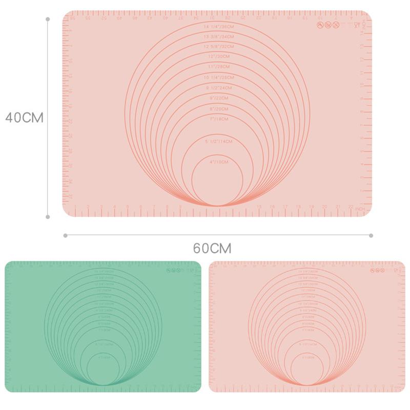Tappetino Da Forno In Silicone Rosa Con Misure – Stampo Rotondo Antiaderente, Senza BPA, Resistente Al Calore (fino A 220°C)