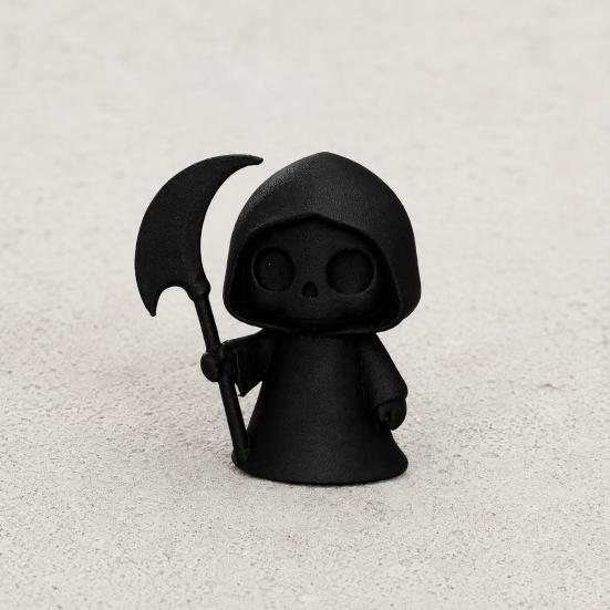 Personalized Desk Accessory 3D Printed Ghost Figurine, Cute Desktop Ornament, Mini Office Decoration Halloween Reaper Statue for Study Room