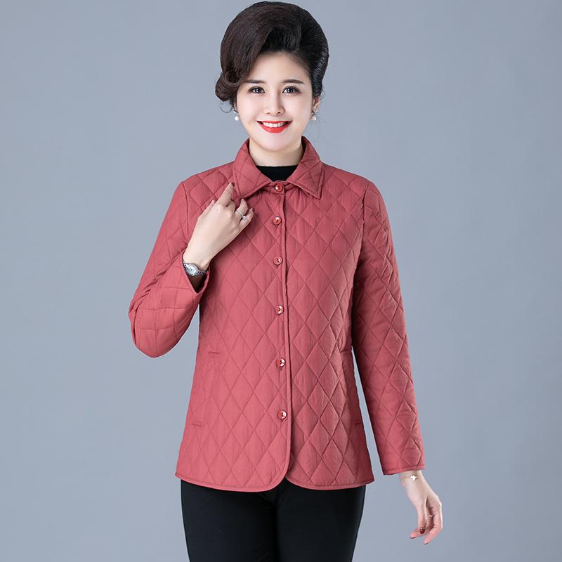 Warm Thin Jacket Autumn Winter Quilted Long-sleeved Jacket Parkas Middle Age Cotton-padded Tops Mother Cotton Coat