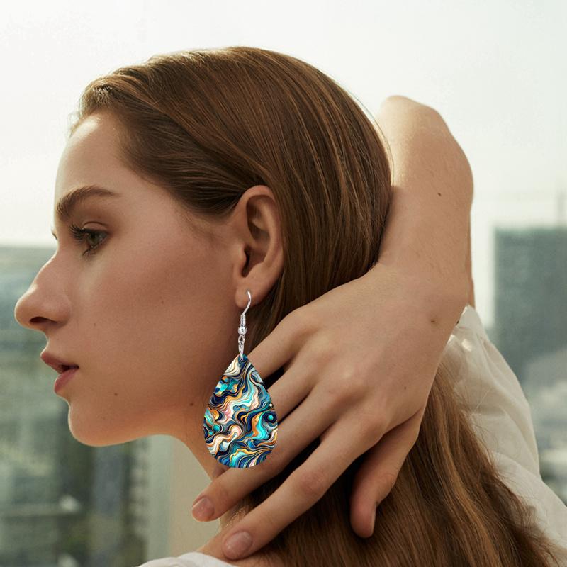 Abstract Art PU Leather Earrings, Fashion Earrings, Boho Style Exquisite Earrings, Holiday Gifts for Friends, Party Fashion Accessories