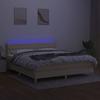 Maison Exclusive - Sommier à lattes de lit avec matelas LED Crème 180x200 cm Tissu