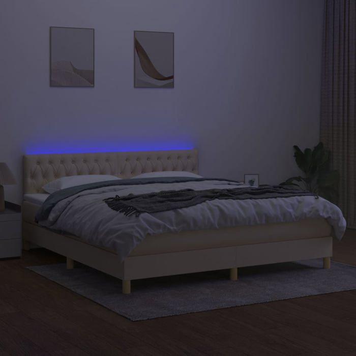 Maison Exclusive - Sommier à lattes de lit avec matelas LED Crème 180x200 cm Tissu