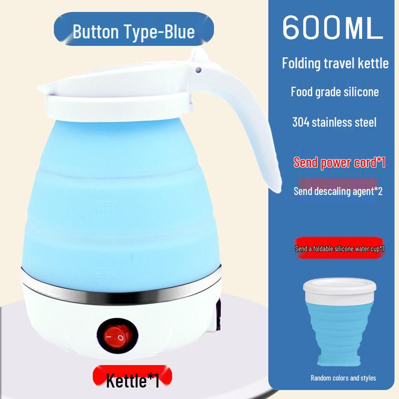 Portable Folding Silicone Electric Kettle with 304 Stainless Steel, Auto Power Off, Anti-Dry Burning - Ideal for Travel, Home, or Dorm Use