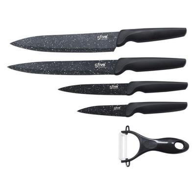 Set 4 Messer Edelstahl + 1 Sparschäler Keramik Secret de Gourmet