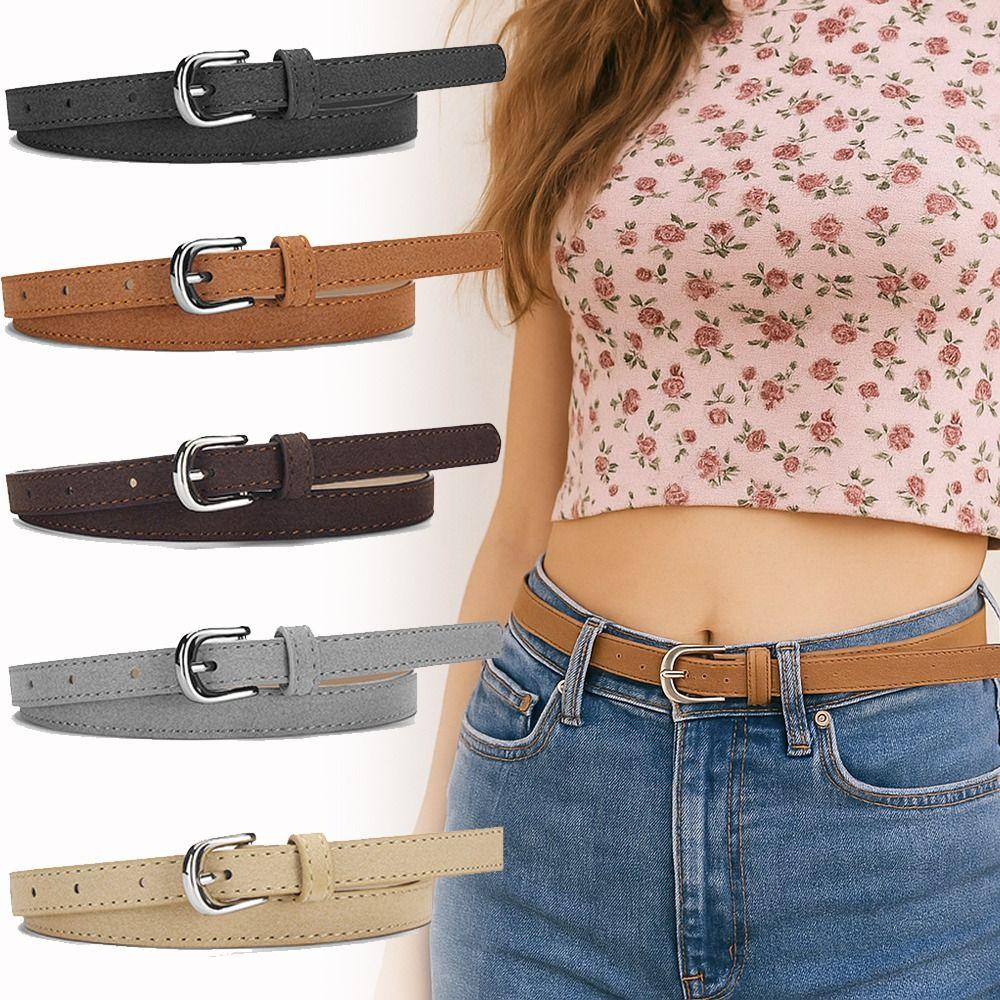 Casual Business Waist Belt Pin buckle Waistband Fashion Suede Leather Belt  For Women