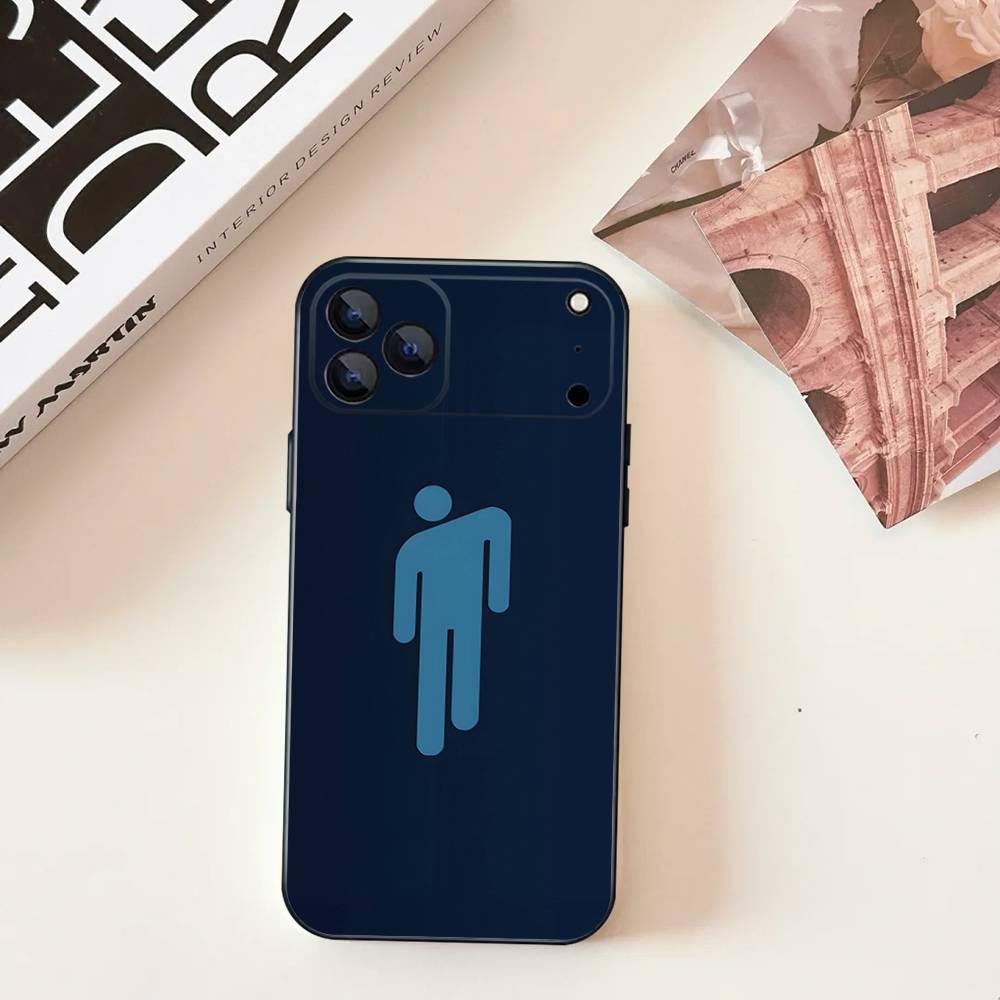 

B-Billie-BLUE-E-Eilish For iPhone 17,16,15,14,13,12,11,Pro,Max,Plus,E,SE4,Air,Mini Black Soft Cover Phone Case iPhone14