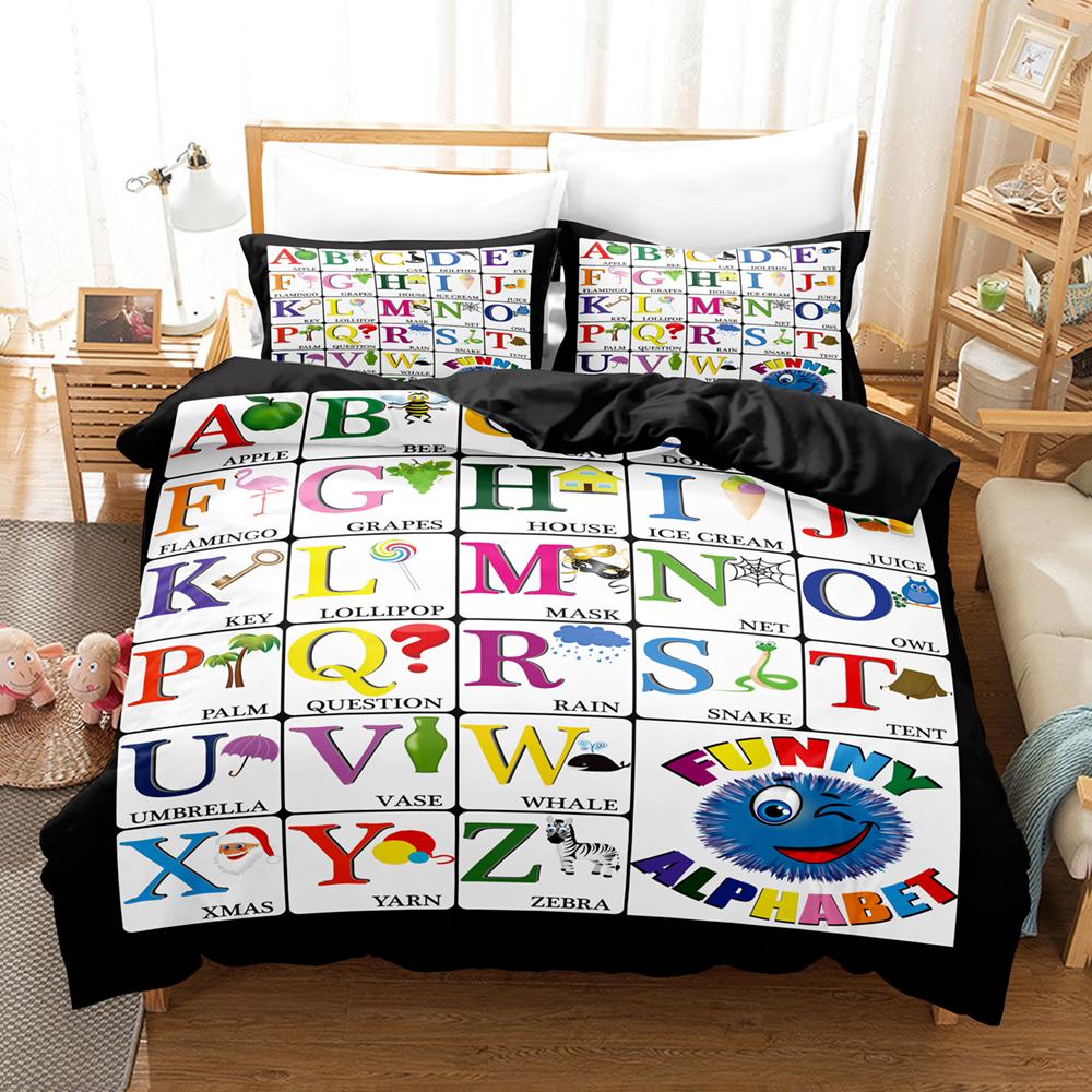 New 3D Alphabet Lore Bedding Set Single Twin Full Queen King Size Bed Set Girls Boys Bedroom Duvet Cover Sets Anime Duvet Cover