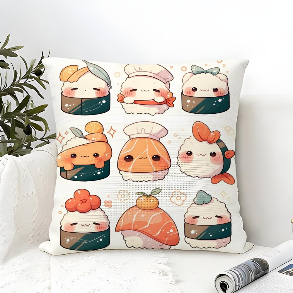 Fun Cute Sushi Pattern Pillow Case linen pillow case sofa home decor cushion cover cushion cove