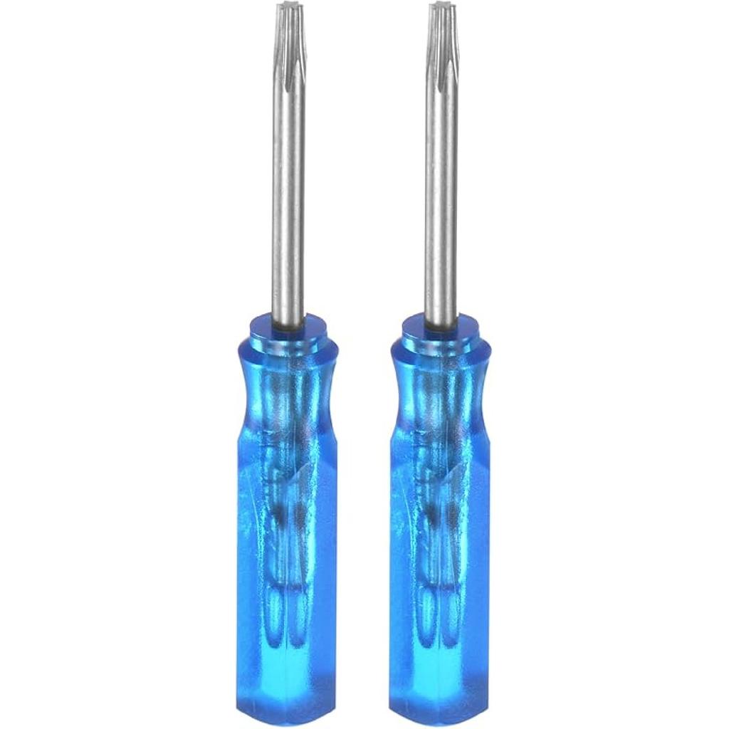 HARFINGTON 2Pcs Mini Torx Screwdriver T6 Magnetic Star Head 45mm Length for Watch Eyeglasses Electronics Repair, Blue