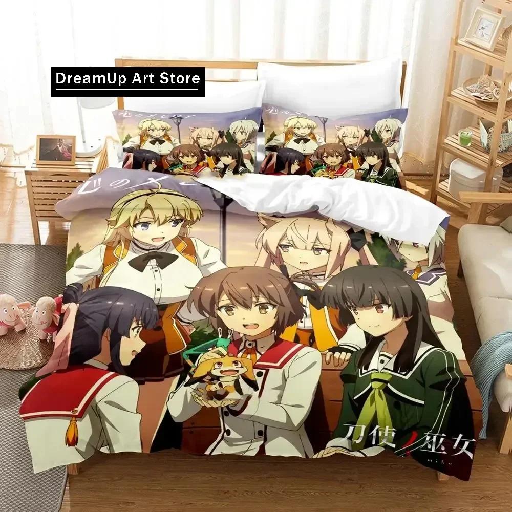 Kawaii Toji no Miko Bedding Set Single Twin Full Queen King Size Bed Set Adult Kid Bedroom Duvetcover Sets Anime Girls Bed