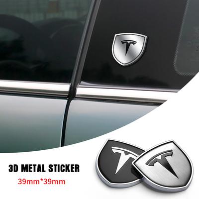 1Pcs Car Styling Metal Shield Logo Car Body Side Window Emblem Stickers For Model 3 Model S X Y 2020 2021 2022 Roadster