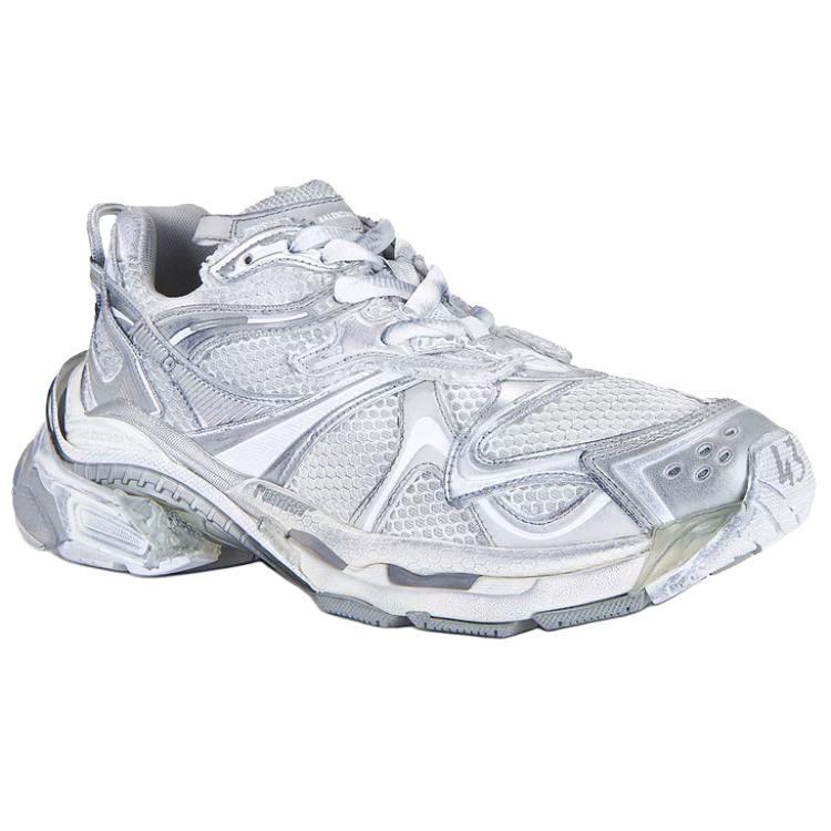 Balenciaga Runner2.0 Artificial Leather Low Top Chunky Sneakers Men's White 779066W3RXP9110