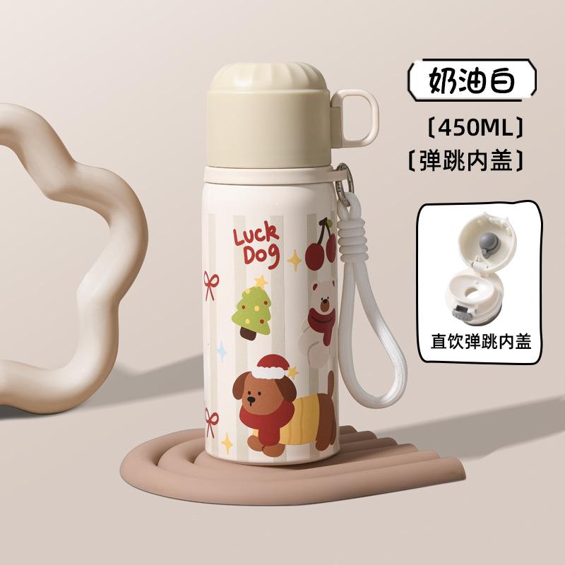 Dual Drink Thermos Children's Pot 316 Men's and Women's Stainless Steel Water Bottle Water Kettle Straw Cup Large Capacity Gift