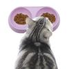 Pet Double Bowls Macaron Color Cat Dog Rice Bowl Food Basin Non-slip Thickened Household Drinking Water Two-in-one