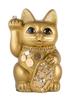 Millionaire Cat Right Paw Raised Ceramic Lucky Good Feng Shui Offering Box (L-SIZE, Gold) / - Cat, Maneki-neko, Luck, Figurine, (ml_L, Gold)