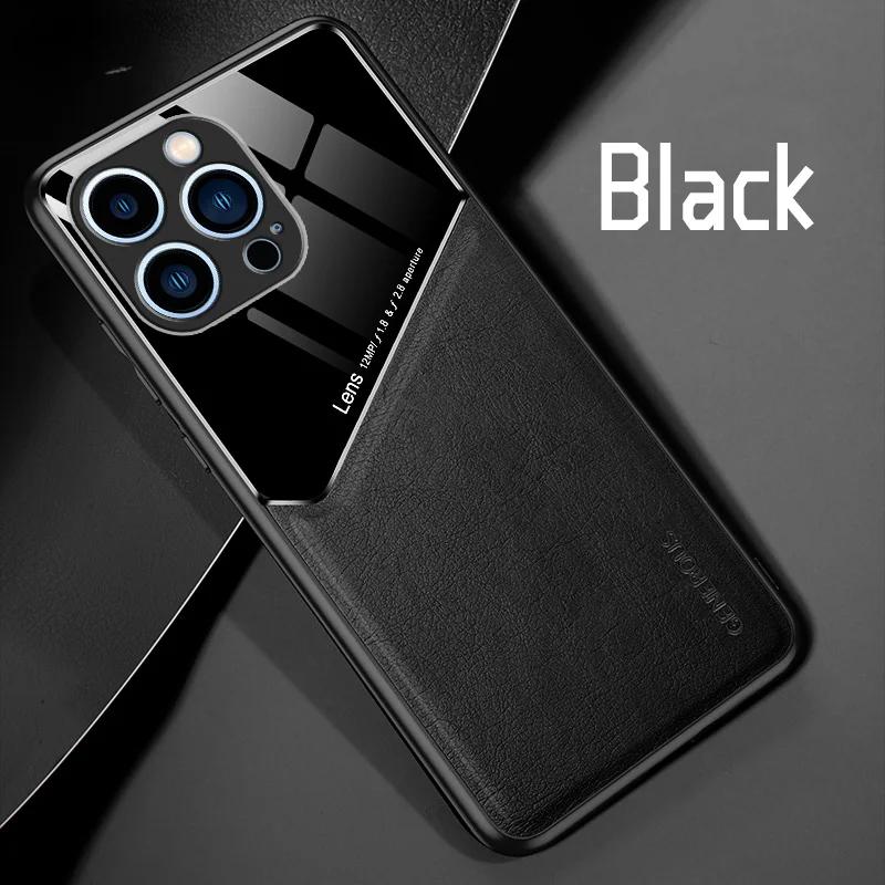 Luxury Leather Car Magnetic Protective Case for  IPhone 16 Plus 16 Pro Max 15 14 13 12 Mini 11 X XR XS Max 7 8 Protect Shockproof Protection Cover