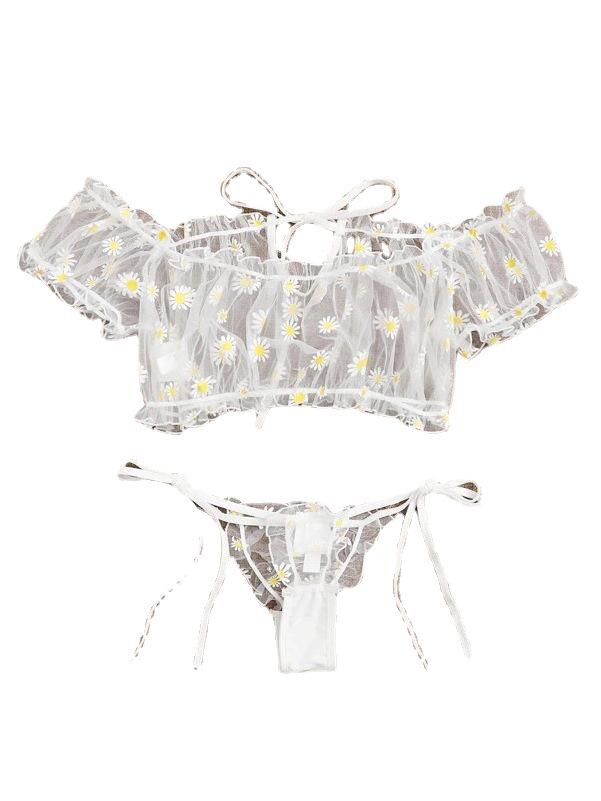 European & American Sexy Lace Split 2-Piece Lingerie Set