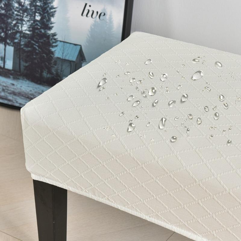 Coprisedia da Pianoforte Jacquard Impermeabile Copribanchi da Pranzo Jacquard Elasticizzato Coprisedile Rettangolare Monocolore per Sgabello