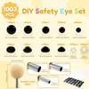 1003Pcs Plastic Safety Dolls Eye and Nose 6-14mm Stuffed Crochet Eyes with Washers Craft Dolls Eye & Nose for Plush Animal Toys