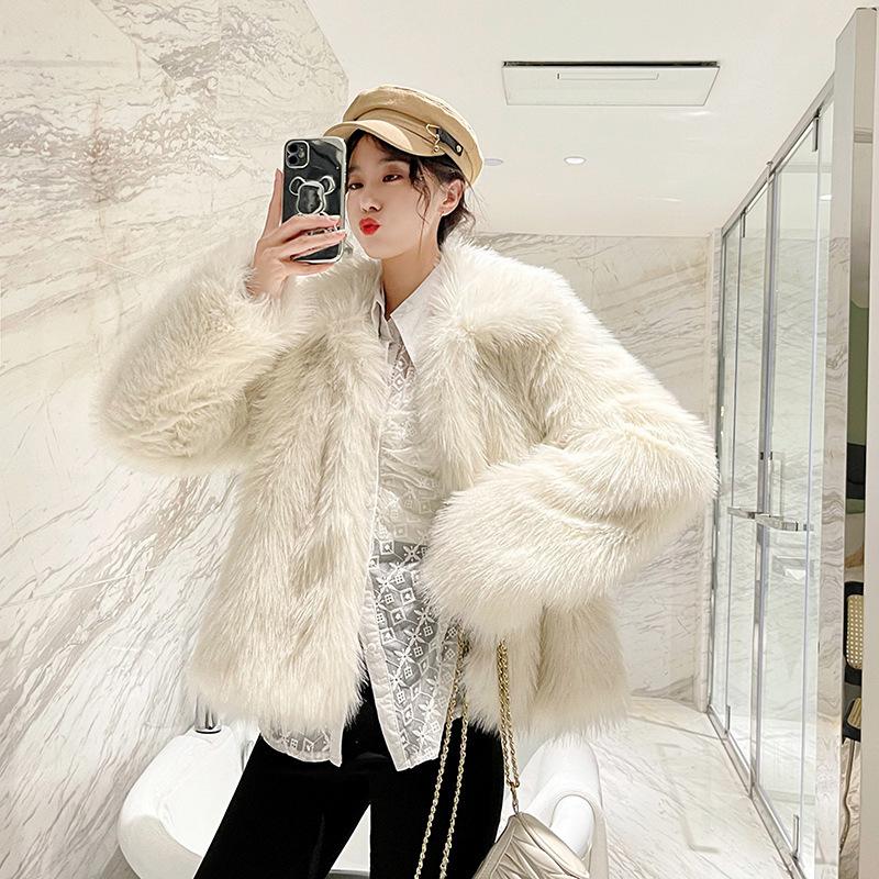 

Осень и зима новый toka имитация лисьего меха экологичный легкий утолщенный короткий жакет куртка с подкладкой короткий S белый