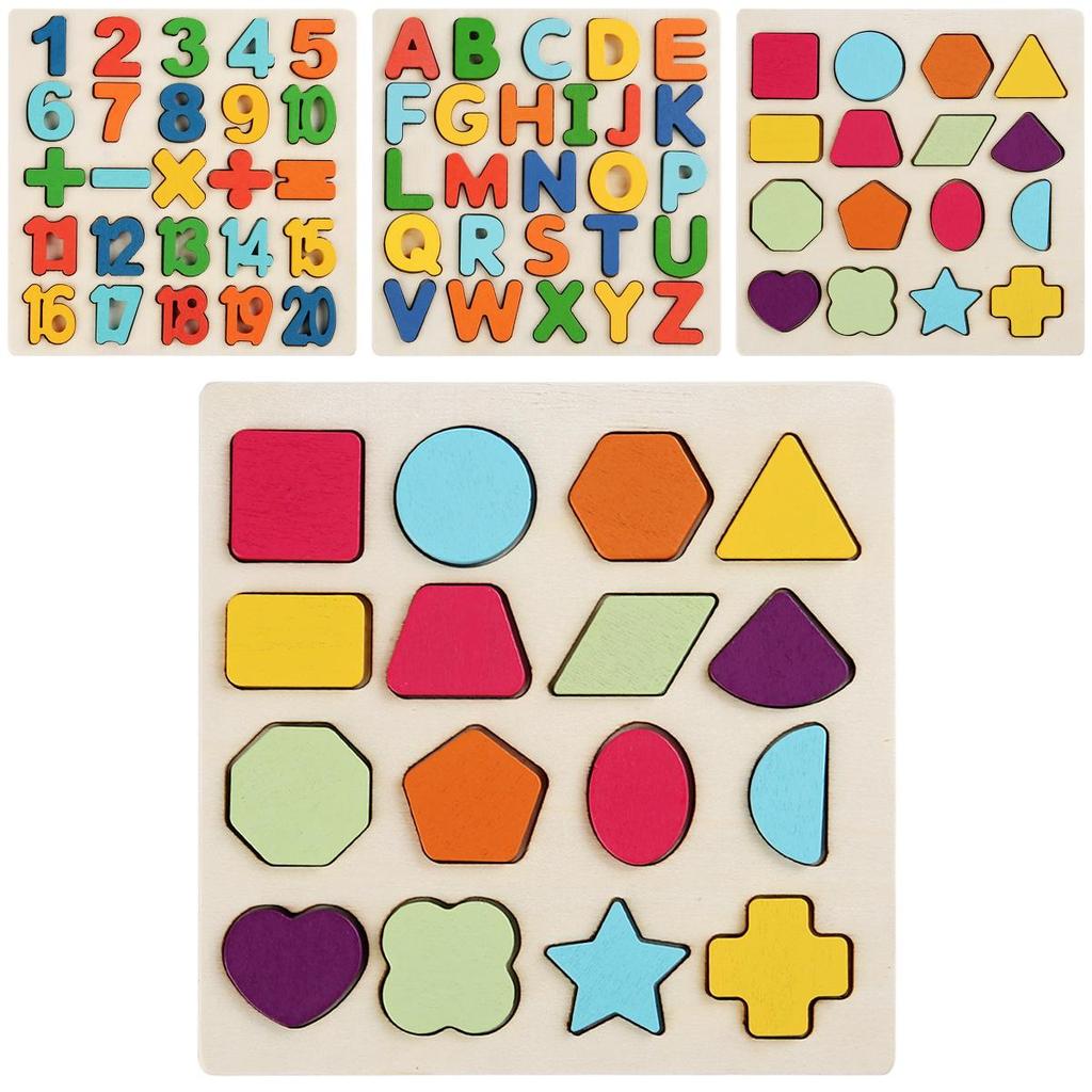 Wooden Montessori Number And Letter Puzzle For Early Childhood Learning And Cognitive Development