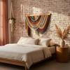 Hand-Woven Handmade Tassel Tapestry Wall Art Macrame Wall Hanging  Background Wall