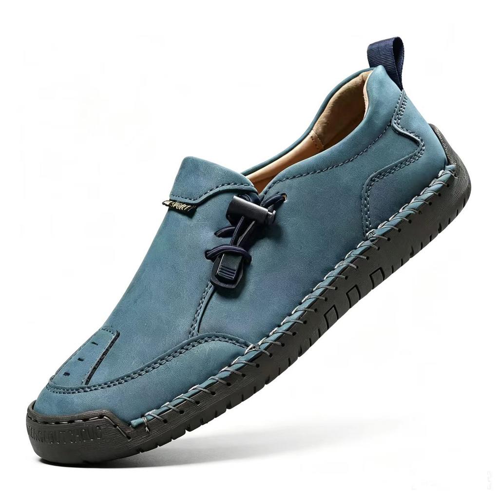 Handgenähte lässige Sportschuhe im britischen Stil, Zehenkappe aus Gummi gegen Stöße, rutschfeste, verschleißfeste Außensohle