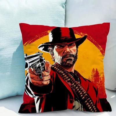 R-Red Dead Redemption Etui til Putetrekk Putetrekk 45x45 Kort Plysj Putetrekk 40*40 Salongstoler Pynteputer