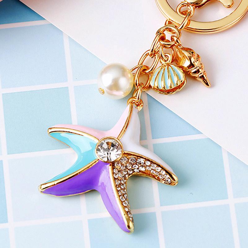 Cute Crab Charms Keychain for Women Men Gifts Jewelry Rhinestone Bag Decor Cartoon Animal Key Chain