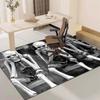 1PC Skull Dark Gothic Pattern Printed Carpet Rug for Living Room Bedroom Home Sofa Decoration,Non-slip Floor Mat Floor Mat