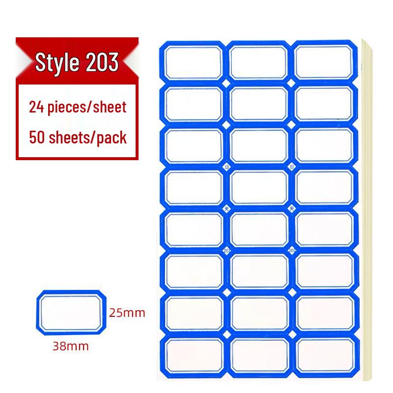 Colored Self-Adhesive Label Stickers for Handwriting, 50 Sheets - Office Use Name & Price Tags