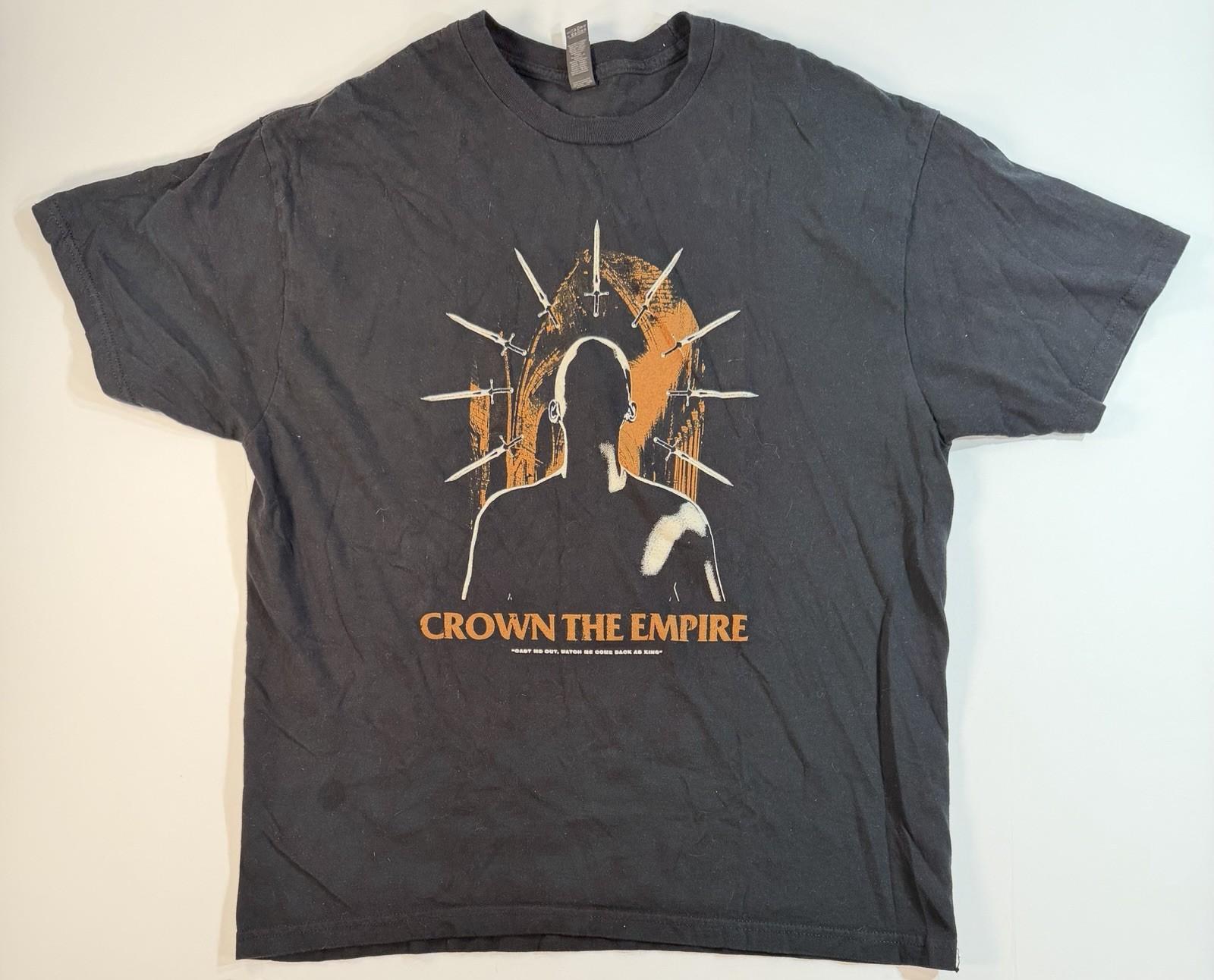 Crown The Empire Shirt Large Black Band Tee Metalcore Graphic Skull Unisex T-Shirt XXXL