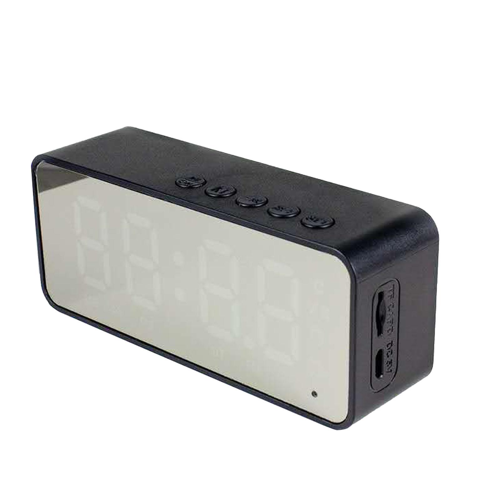 

Bluetooth-колонка Будильник Многофункциональные электрические будильники Зеркальная поверхность с двойными будильниками чёрный