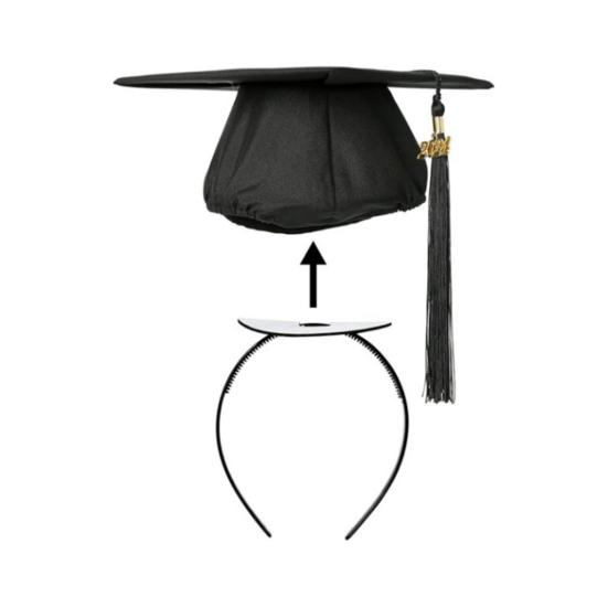 Hair Hoop Graduation Cap Headband Strong Grip Double-Sided Tape Comfortable Fit Hair Styling Band Graduation Hat Accessory