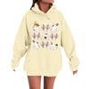 Women's Casual Fashion Comfortable Round Neck With Hood Long Sleeve Halloween Print Warm Sweatshirt